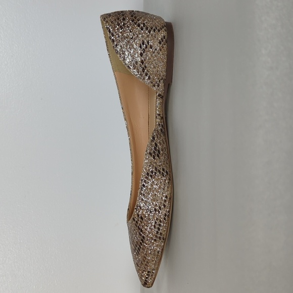 J. Crew Audrey Glitter Snakeskin Pattern Flats - Picture 8 of 12